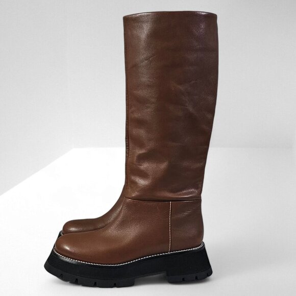 3.1 Phillip Lim Shoes - NEW 3.1 Phillip Lim Kate Tall Knee High Boot Platform Brown Leather EU Size 41